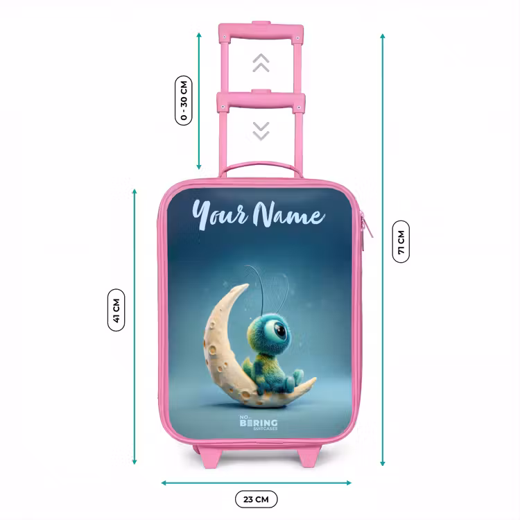 Dromerig Wezentje op de Maan Kinderkoffer - Roze klein -productfoto_formaten