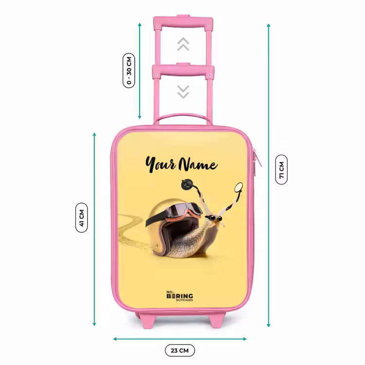 Escar-Go - Geel Kinderkoffer - Roze klein -productfoto_formaten