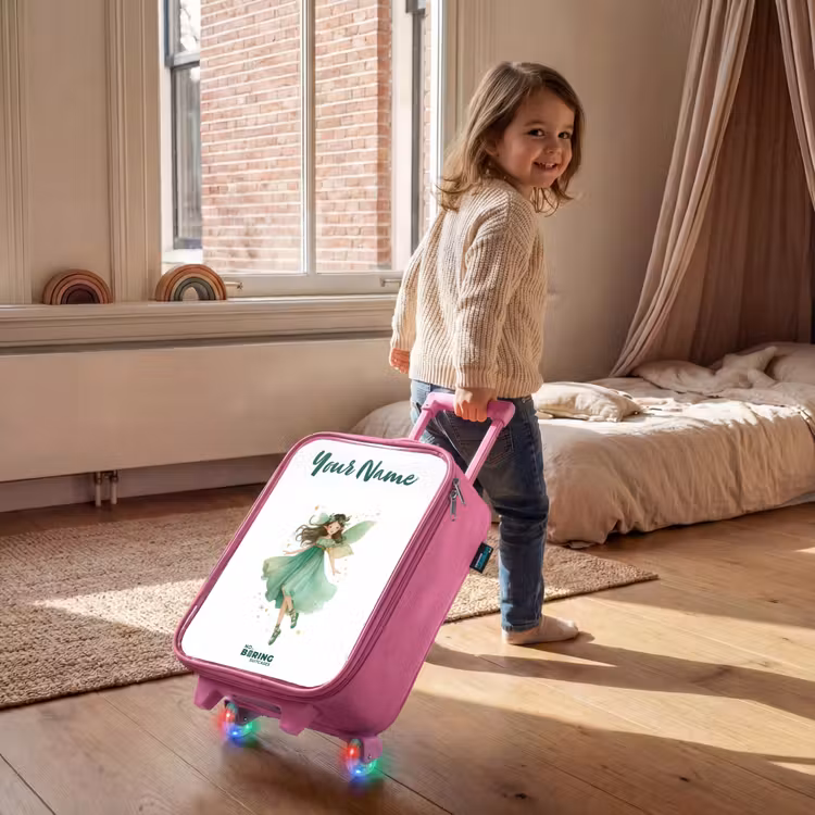 Zwevende groene elf Kinderkoffer - Roze klein -sfeer1