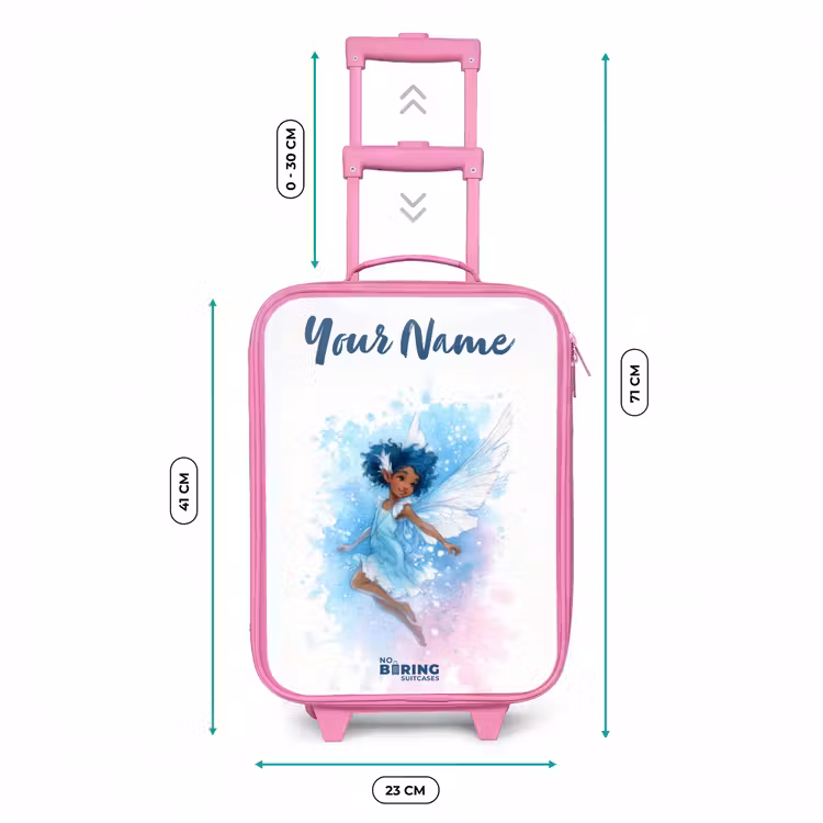 Vliegende fee in blauwe tinten Kinderkoffer - Roze klein -productfoto_formaten