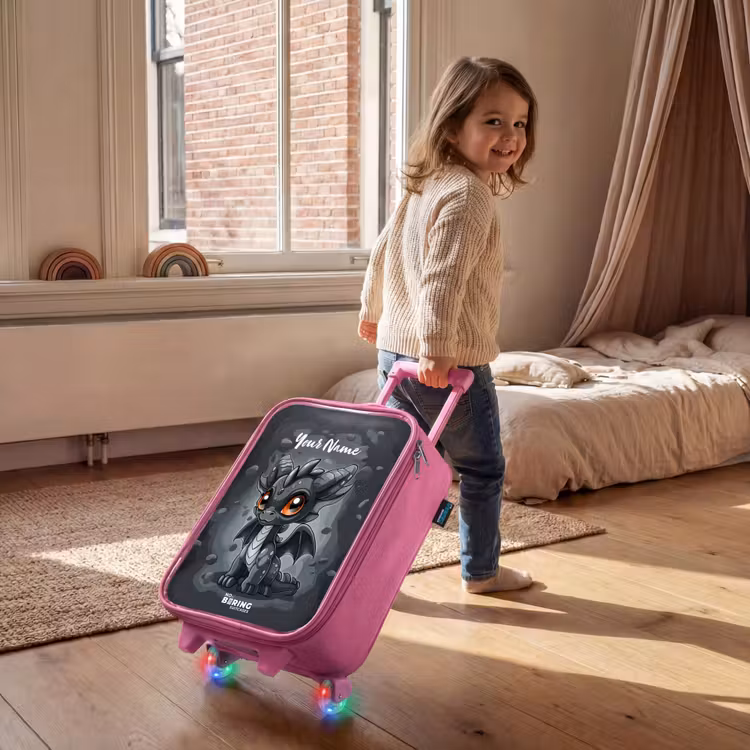 Gino grijsstaart Kinderkoffer - Roze klein -sfeer1