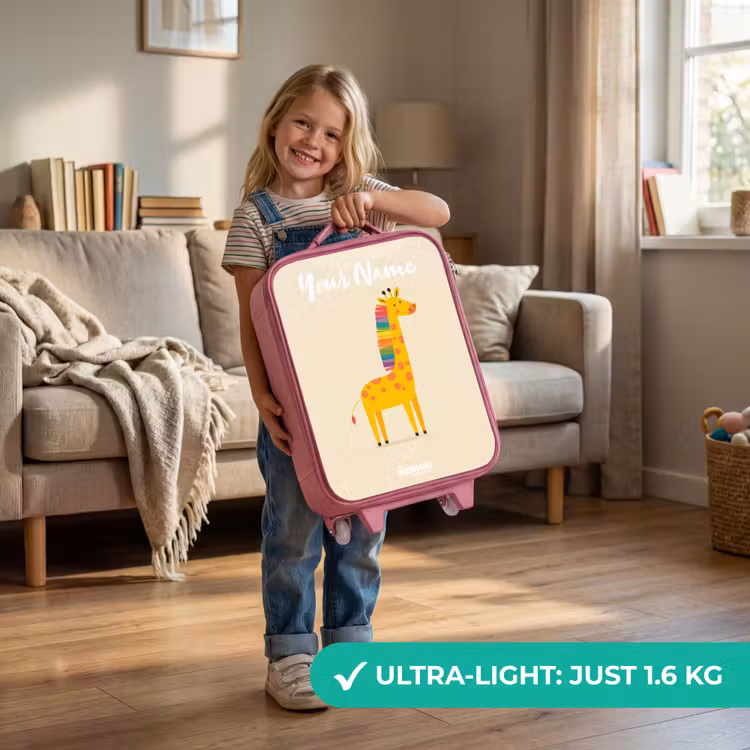Giraffe - Dier - Kleurrijk Kinderkoffer - Roze klein -sfeer2_EN