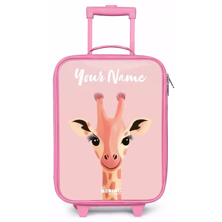 Giraffe - Wimpers - Minimalistisch - Roze Kinderkoffer - Roze klein -zz3dotto