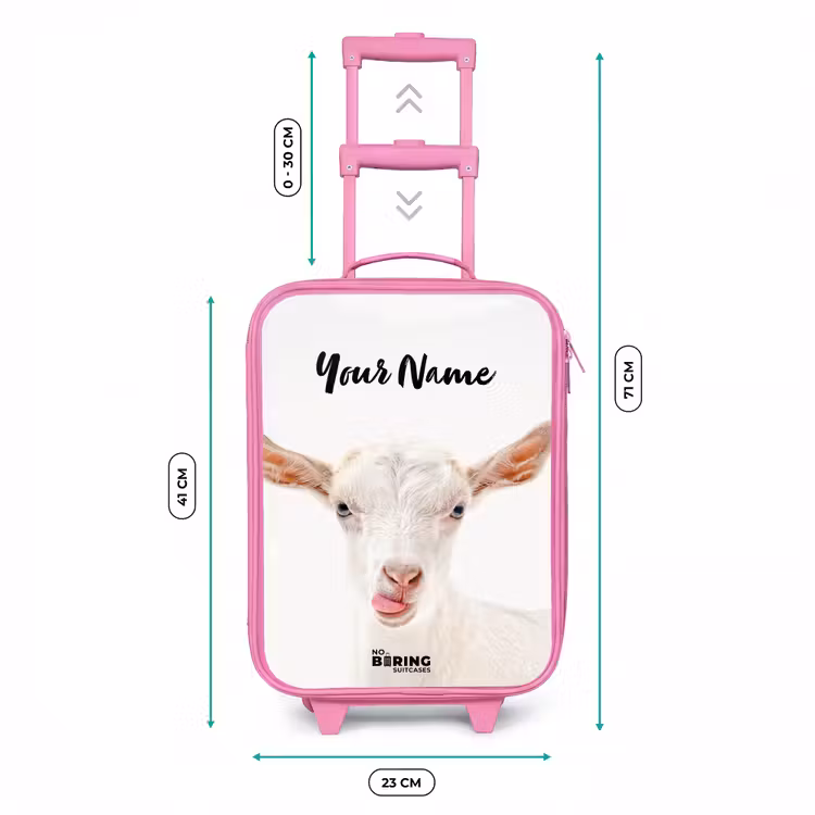Geit die z'n Tong Uitsteekt Kinderkoffer - Roze klein -productfoto_formaten