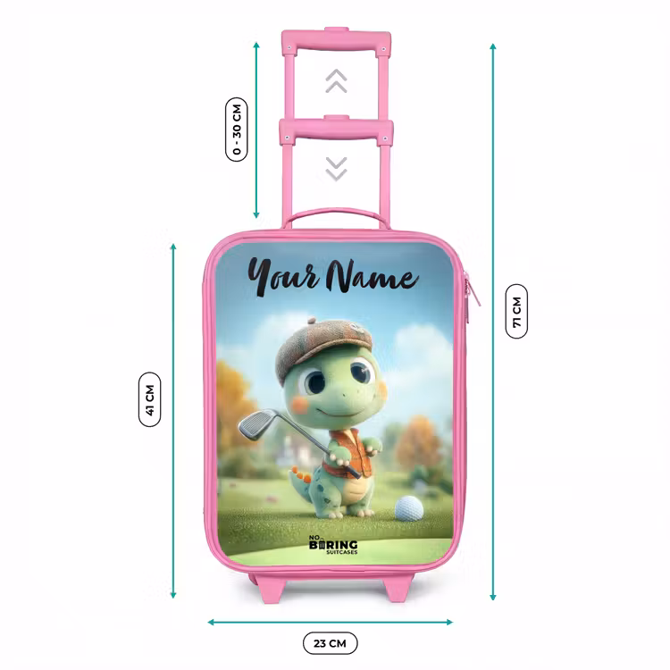 Golf - Dino - Groen Kinderkoffer - Roze klein -productfoto_formaten