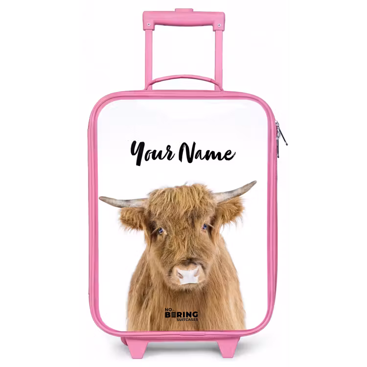 Halbe Hooglander Kinderkoffer - Roze klein -zz3dotto