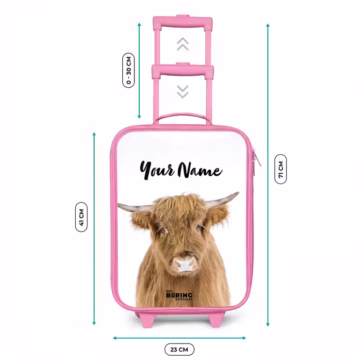 Halbe Hooglander Kinderkoffer - Roze klein -productfoto_formaten