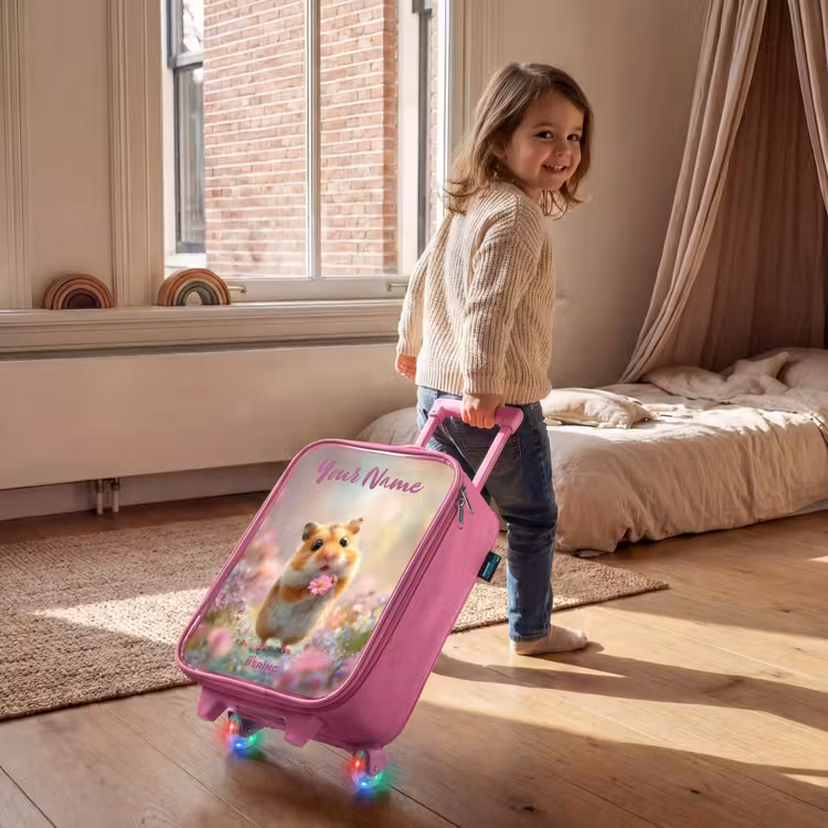 Hamster - Bloem - Natuur - Dier Kinderkoffer - Roze klein -sfeer1