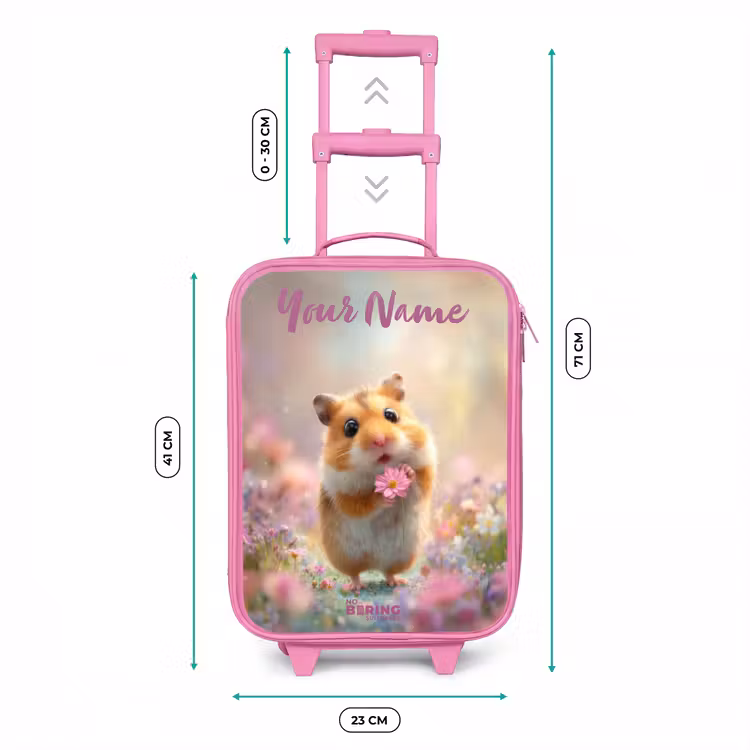 Hamster - Bloem - Natuur - Dier Kinderkoffer - Roze klein -productfoto_formaten