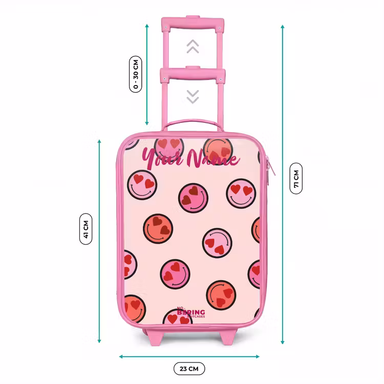Hartje - Smiley - Patroon Kinderkoffer - Roze klein -productfoto_formaten