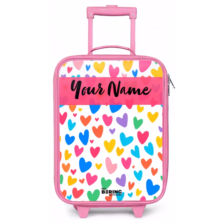 Hartjes - Kleurrijk - Patroon Kinderkoffer - Roze klein -zz3dotto