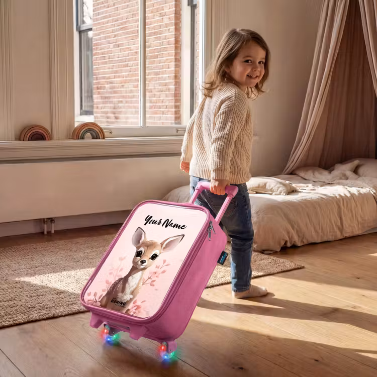 Hedwig hertje Kinderkoffer - Roze klein -sfeer1