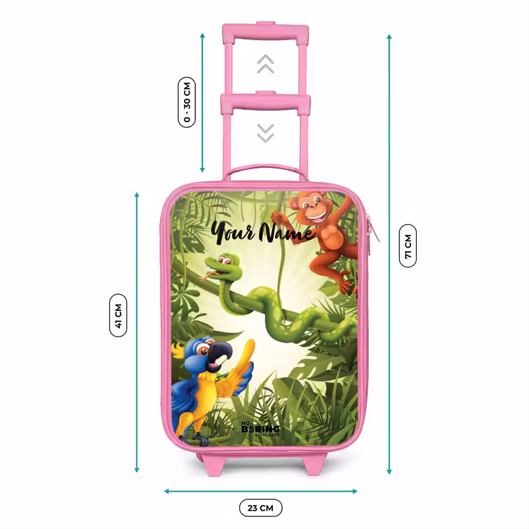 Jolige jungle Kinderkoffer - Roze klein -productfoto_formaten