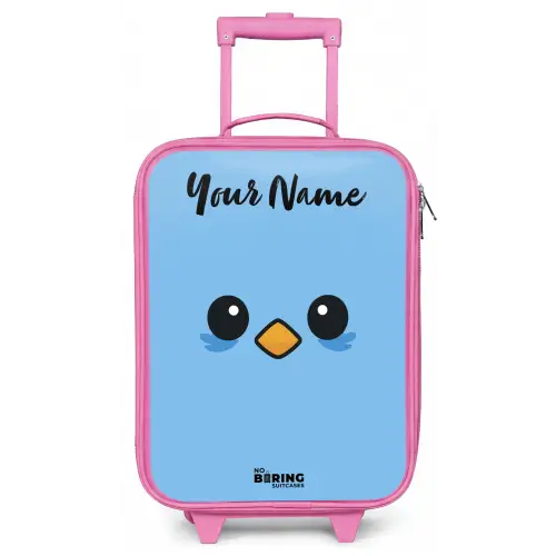 Kawai - Vogel - Blauw Kinderkoffer - Roze klein -zz3dotto