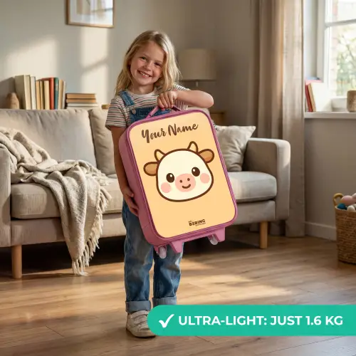 Kawai - Koe - Bruin Kinderkoffer - Roze klein -sfeer2_EN