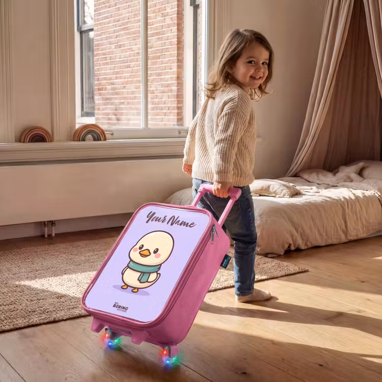 Kawai - Eend - Sjaal Kinderkoffer - Roze klein -sfeer1