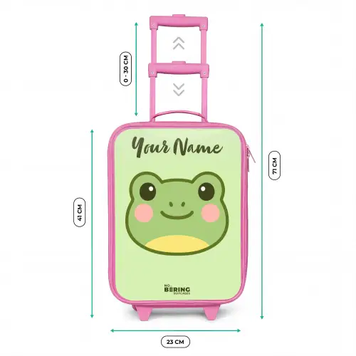Kawai - Kikker - Groen Kinderkoffer - Roze klein -productfoto_formaten