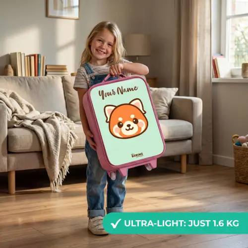 Kawai - Rode panda - Groen Kinderkoffer - Roze klein -sfeer2_EN