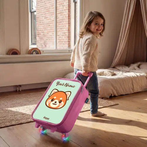 Kawai - Rode panda - Groen Kinderkoffer - Roze klein -sfeer1
