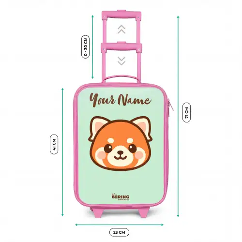 Kawai - Rode panda - Groen Kinderkoffer - Roze klein -productfoto_formaten