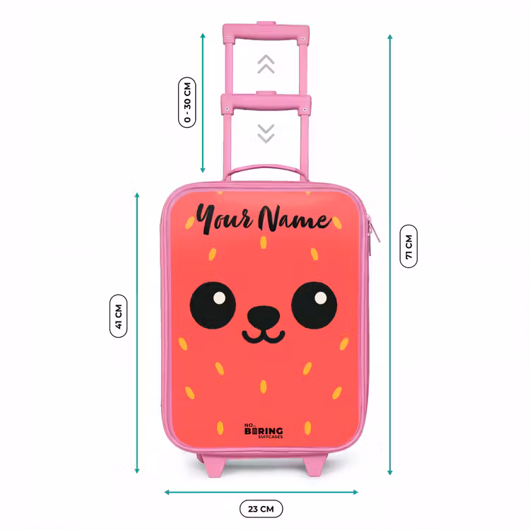 Kawai - Aardbei - Rood Kinderkoffer - Roze klein -productfoto_formaten