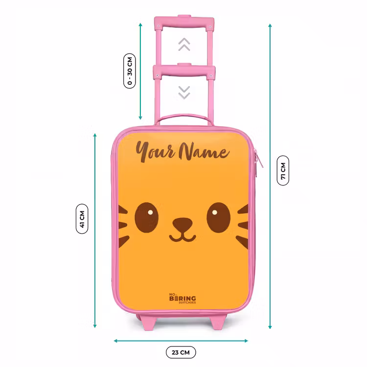 Kawai - Tijger - Oranje Kinderkoffer - Roze klein -productfoto_formaten