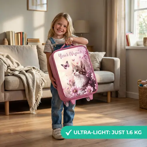 Kitten - Vlinders - Paars - Bloemen Kinderkoffer - Roze klein -sfeer2_EN
