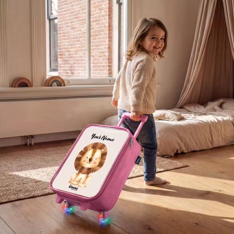 Lamar Leeuw Kinderkoffer - Roze klein -sfeer1