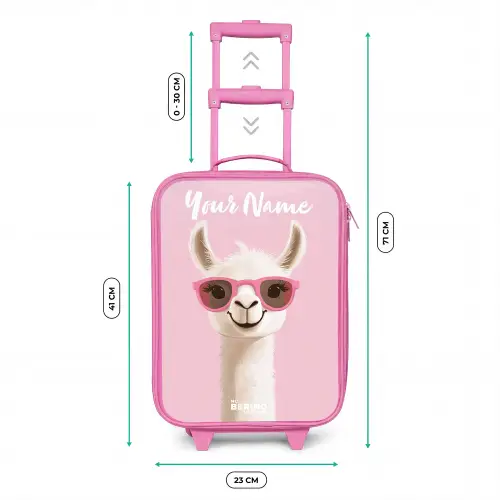 Lama - Wit - Zonnebril - Wimpers Kinderkoffer - Roze klein -productfoto_formaten