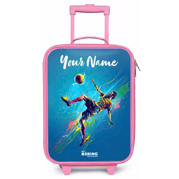 Neon - Voetbal - Schop - Kleurrijk Kinderkoffer - Roze klein -zz3dotto