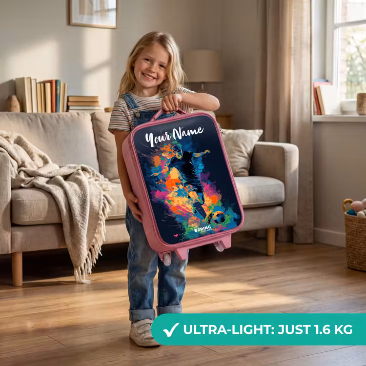 Neon - Voetballer - Kleurrijk Kinderkoffer - Roze klein -sfeer2_EN