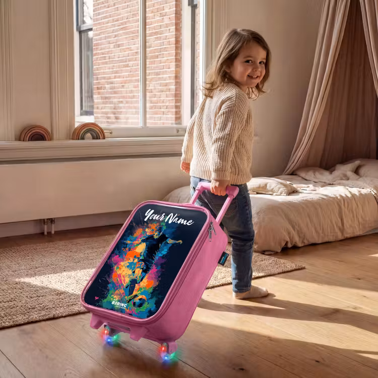 Neon - Voetballer - Kleurrijk Kinderkoffer - Roze klein -sfeer1