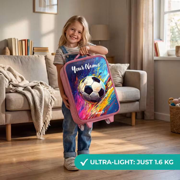 Neon - Voetbal - Kleurrijk Kinderkoffer - Roze klein -sfeer2_EN