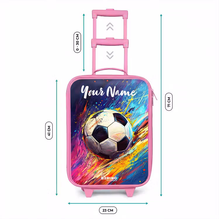 Neon - Voetbal - Kleurrijk Kinderkoffer - Roze klein -productfoto_formaten
