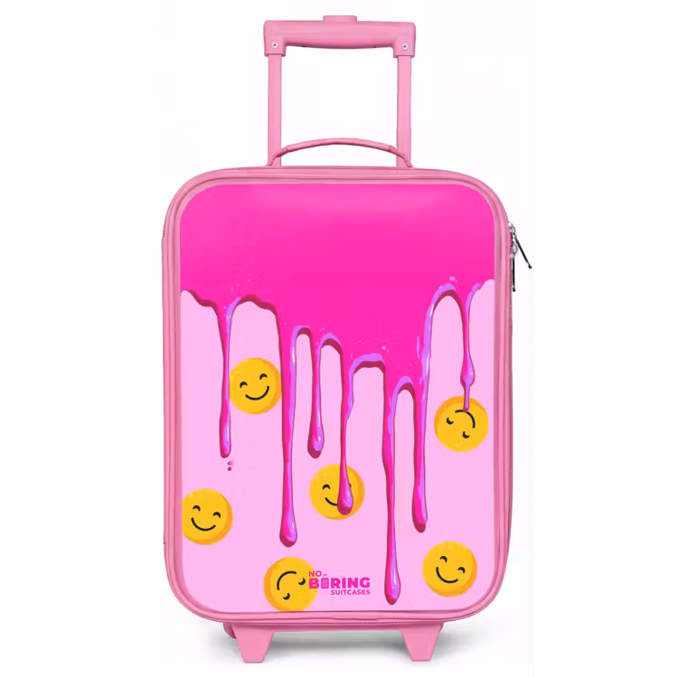 Verf - Smiley - Roze Kinderkoffer - Roze klein -zz3dotto