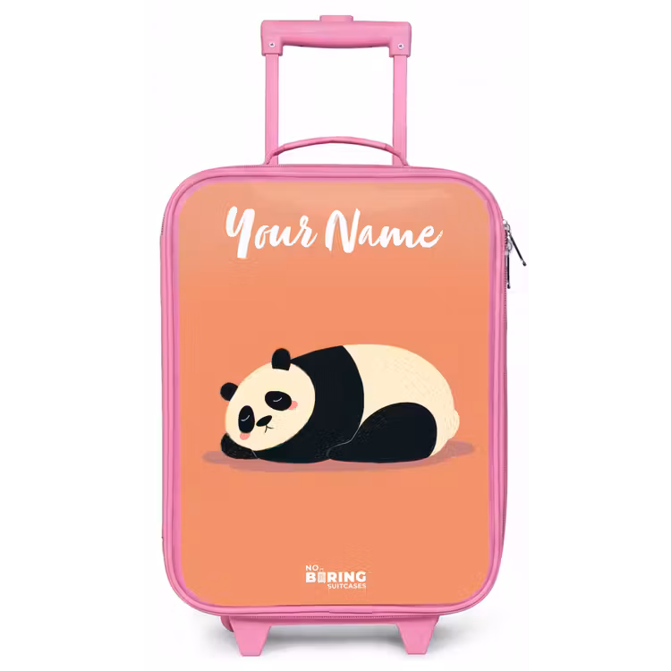 Panda - Slapen - Oranje Kinderkoffer - Roze klein -zz3dotto