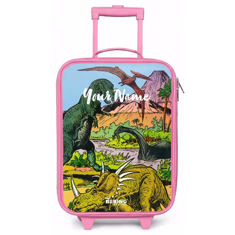 Feest in Dinosaurusland Kinderkoffer - Roze klein -zz3dotto