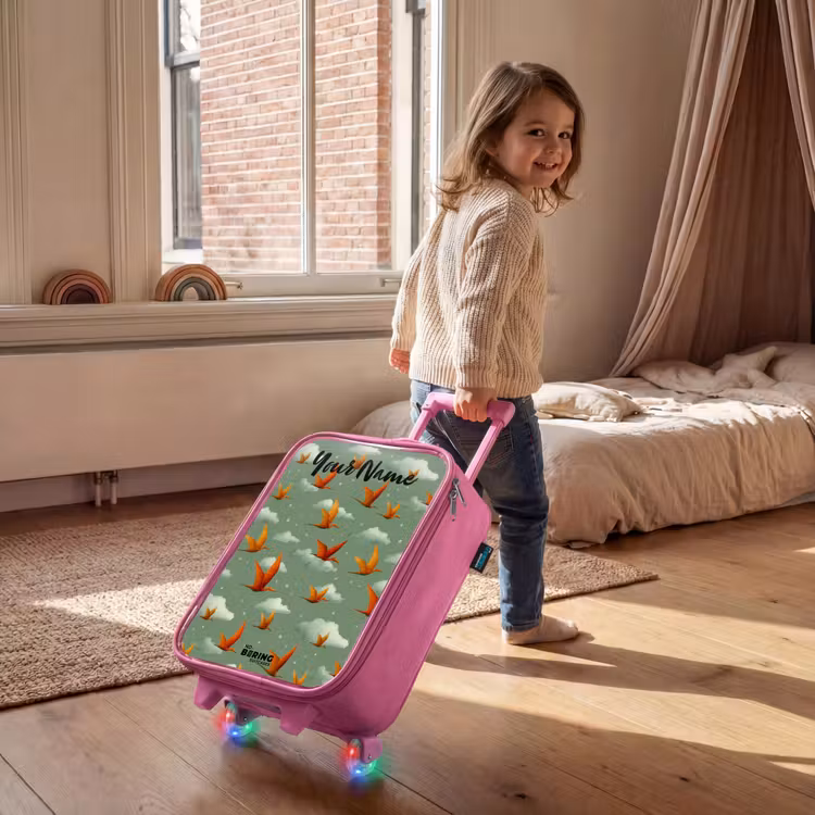 Patroon - Dino - Pterosaurussen Kinderkoffer - Roze klein -sfeer1