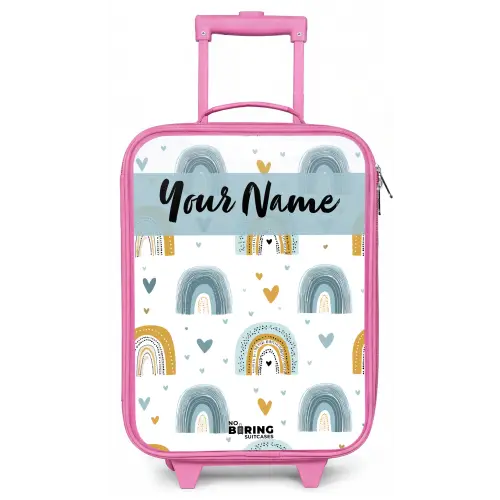 Patroon - Regenboog - Hartjes Kinderkoffer - Roze klein -zz3dotto