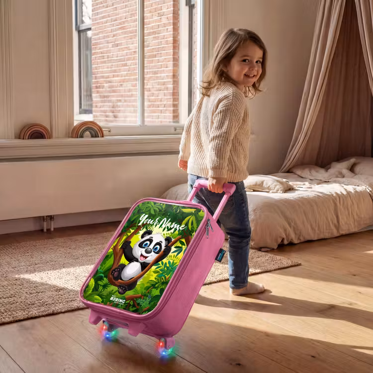 Pedro panda Kinderkoffer - Roze klein -sfeer1