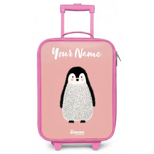 Pinguïn - Stippen - Roze - Minimalistisch Kinderkoffer - Roze klein -zz3dotto