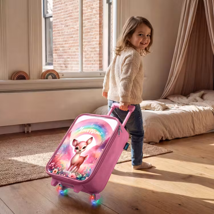Roze reebokje Kinderkoffer - Roze klein -sfeer1