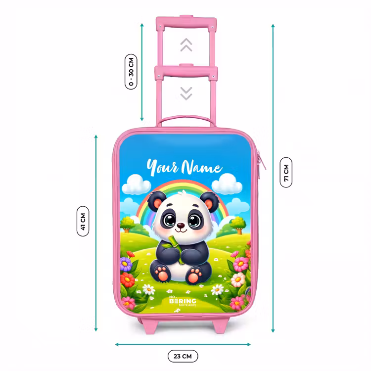 Pukkie Panda Kinderkoffer - Roze klein -productfoto_formaten