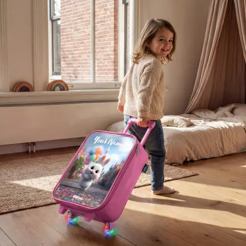 konijn - Ballonnen Kinderkoffer - Roze klein -sfeer1