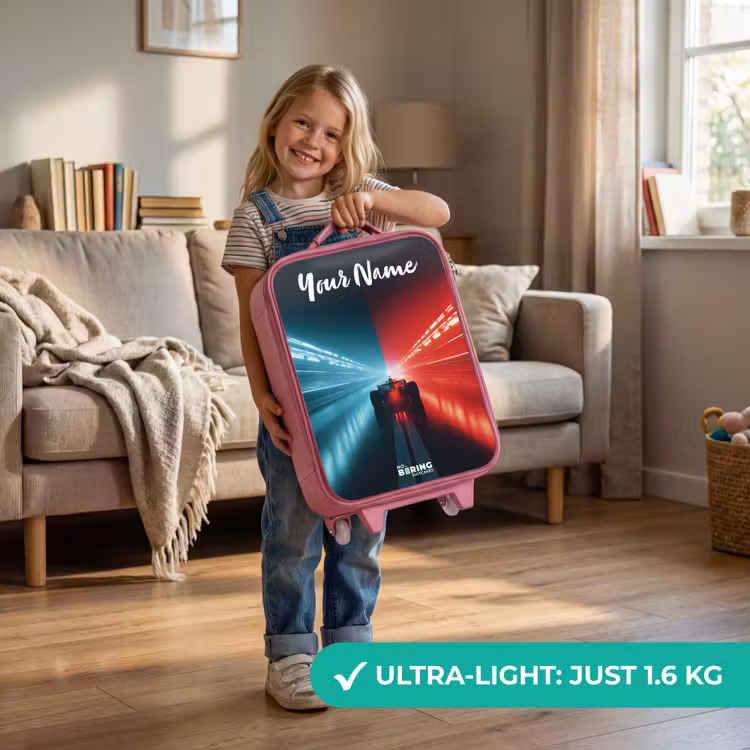 Raceauto - Verlichting - Neon - Rood Kinderkoffer - Roze klein -sfeer2_EN