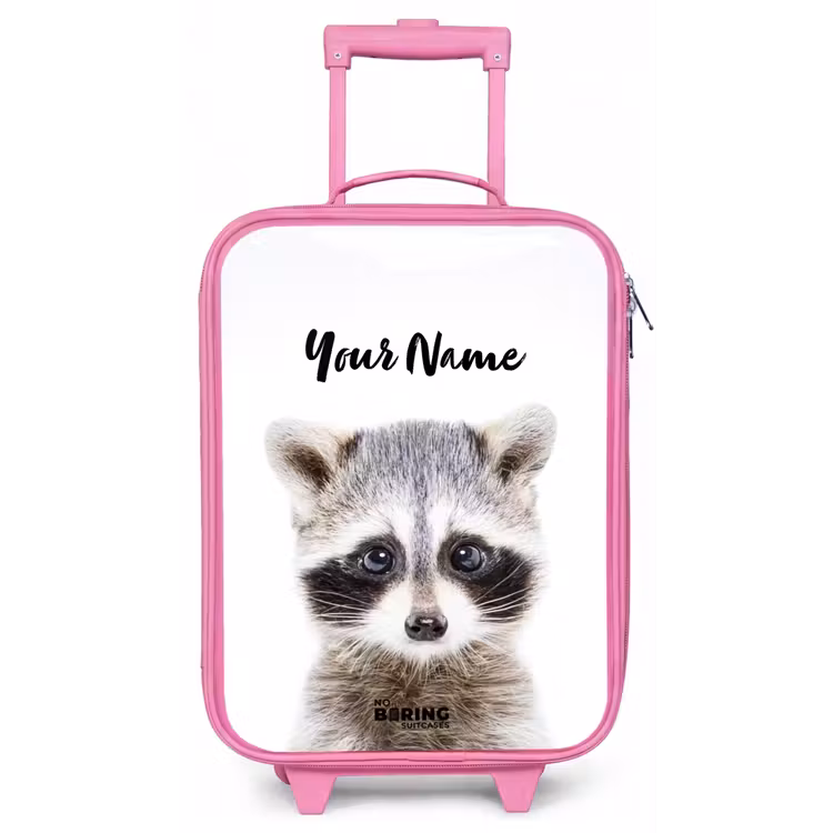 Rachid Racoon Kinderkoffer - Roze klein -zz3dotto