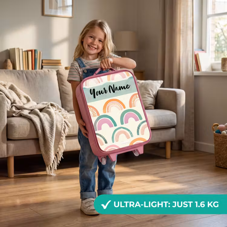 Regenboog - Pastel - Patroon Kinderkoffer - Roze klein -sfeer2_EN