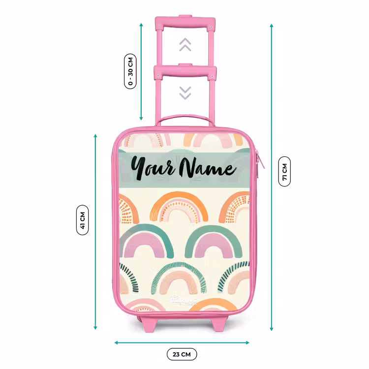 Regenboog - Pastel - Patroon Kinderkoffer - Roze klein -productfoto_formaten