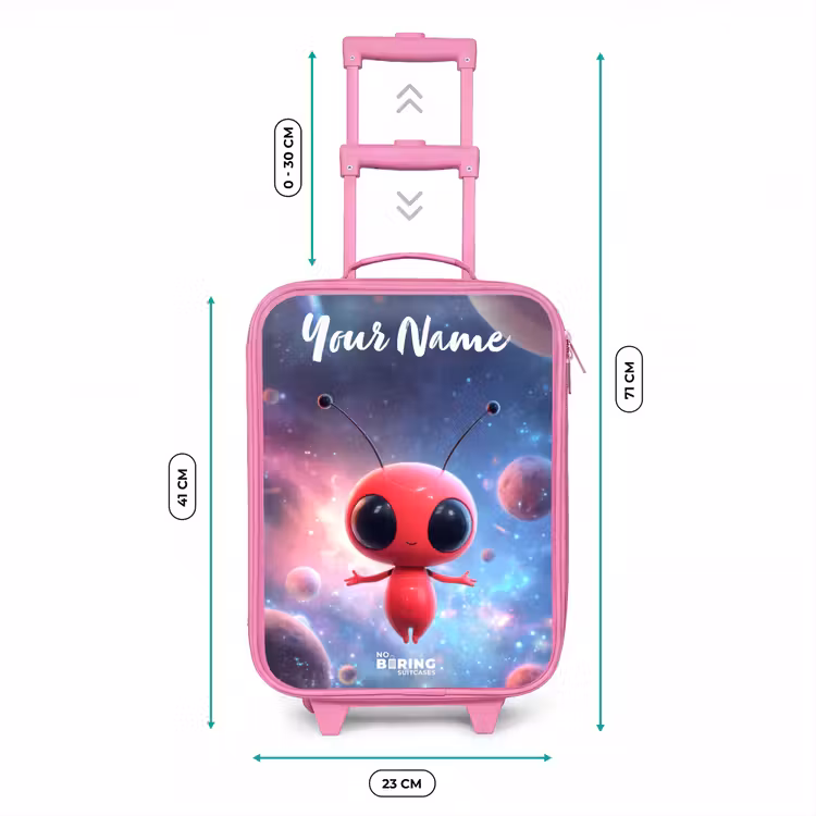 Rood Ruimtewezen in Kosmische Dans Kinderkoffer - Roze klein -productfoto_formaten