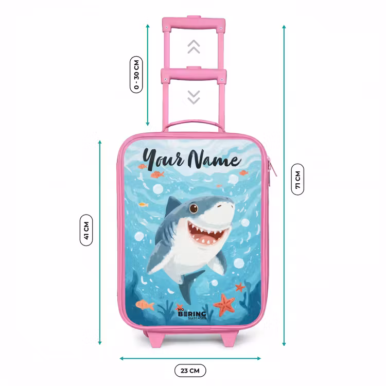Haai - Water - Zee Kinderkoffer - Roze klein -productfoto_formaten